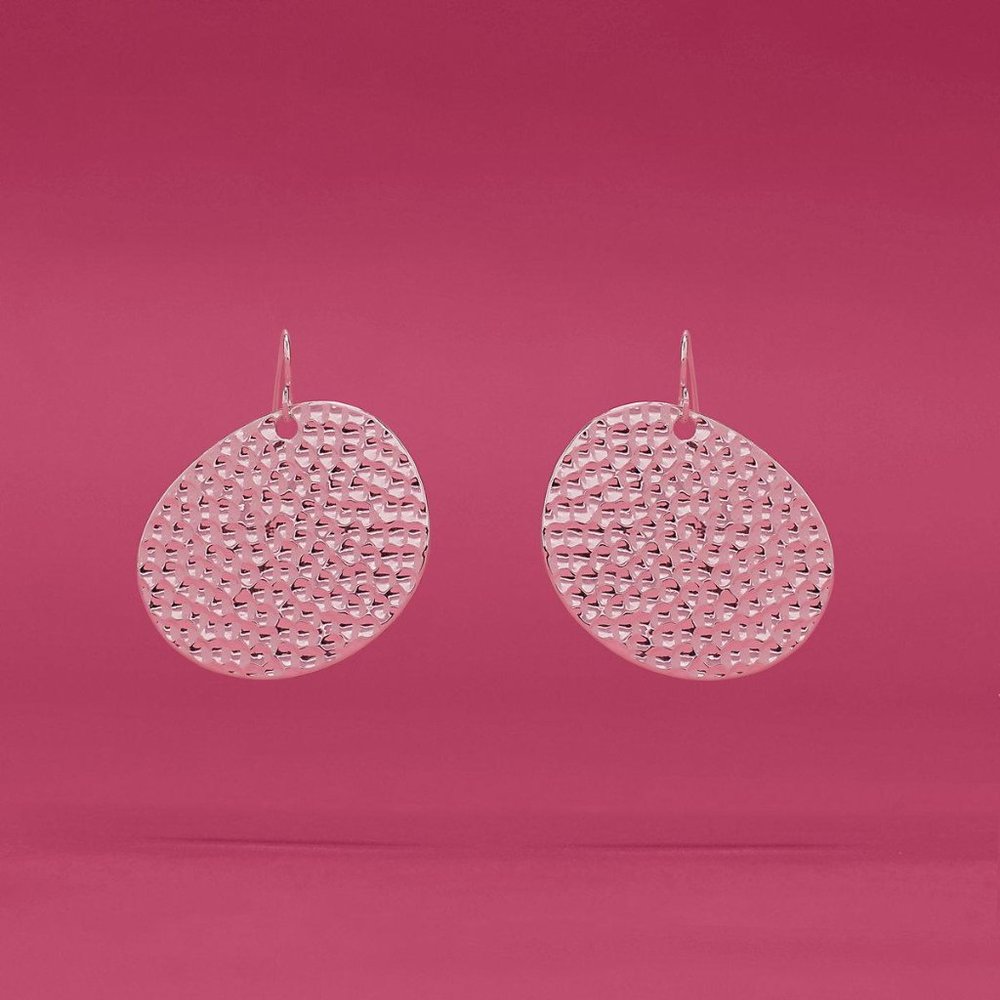 DVF Hammered Disc Earrings in Silver $168